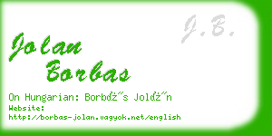 jolan borbas business card